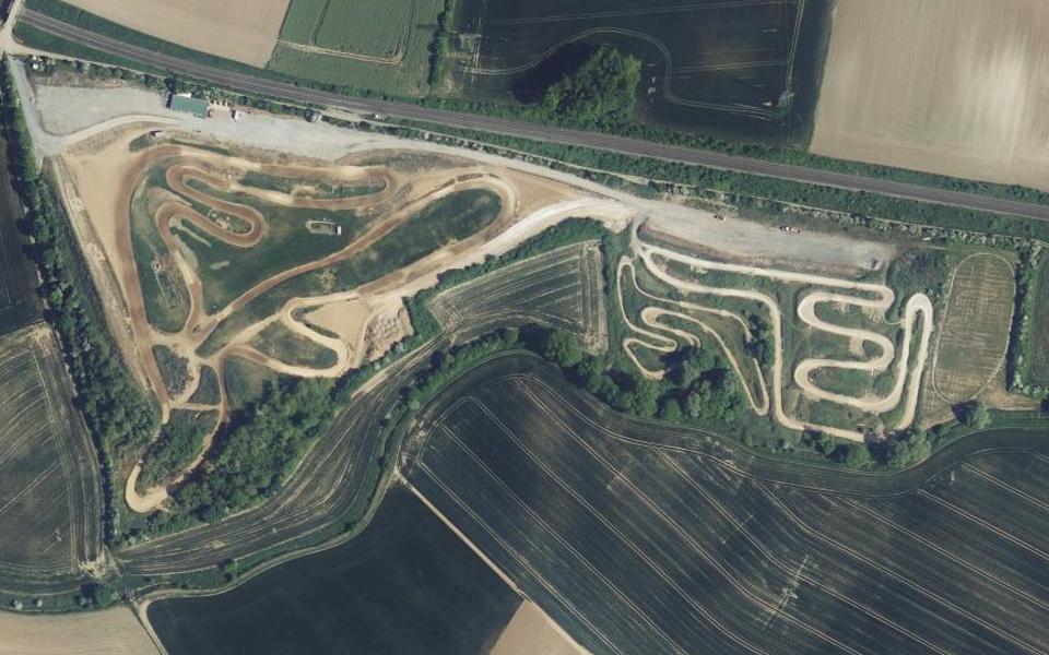 Circuit de Motocross de Ligny en Cambresis vu du ciel