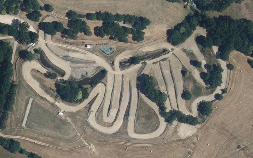 Circuit de Motocross de la Biziere Choquet seen from above