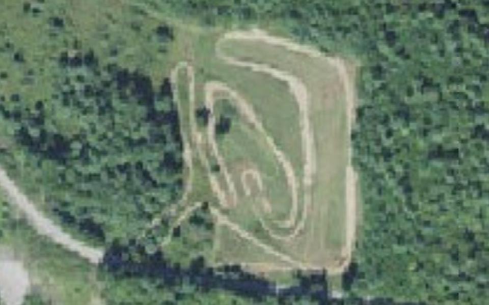Terrain de motocross de Rutland vu du ciel