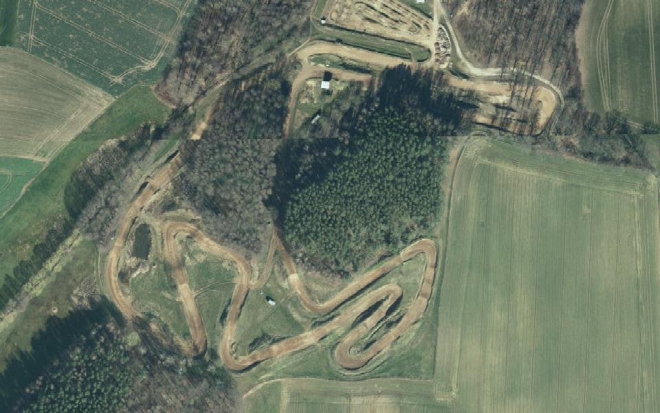 Terrain de motocross de Panschwitz-Kuckau vu du ciel