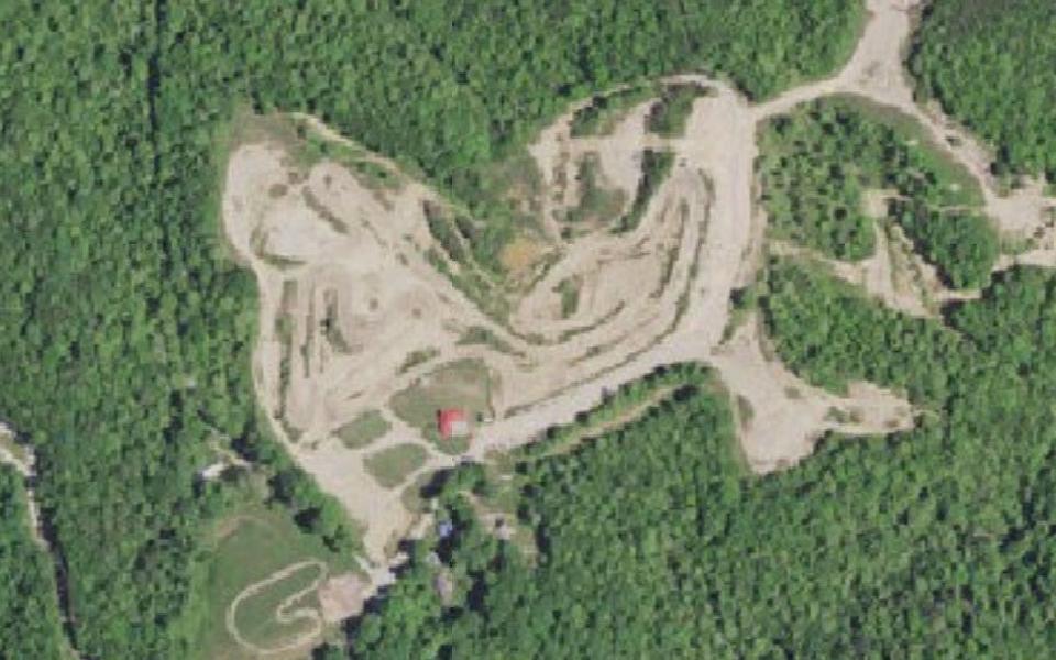 London motocross track seen from above