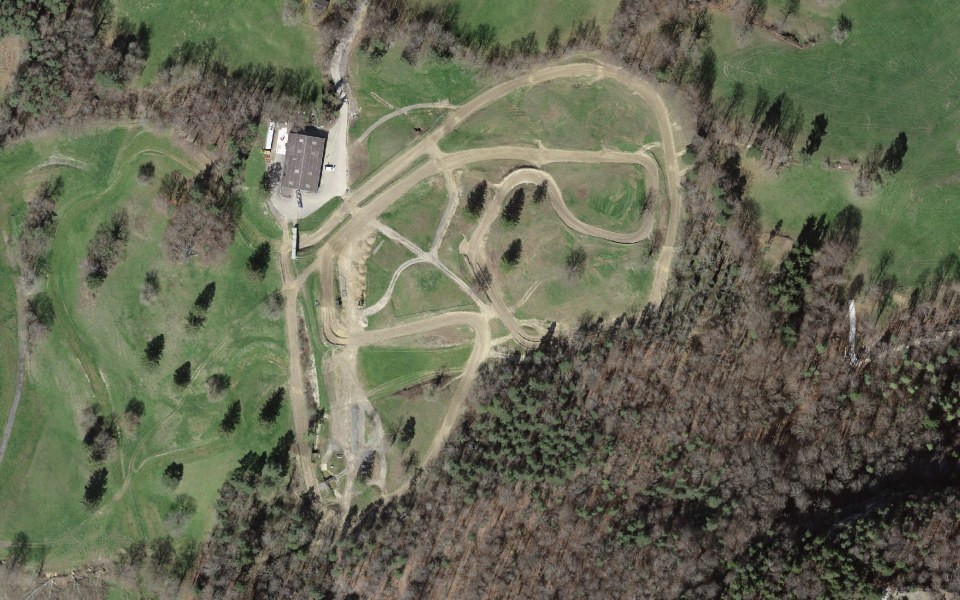 Delemont motocross track seen from above