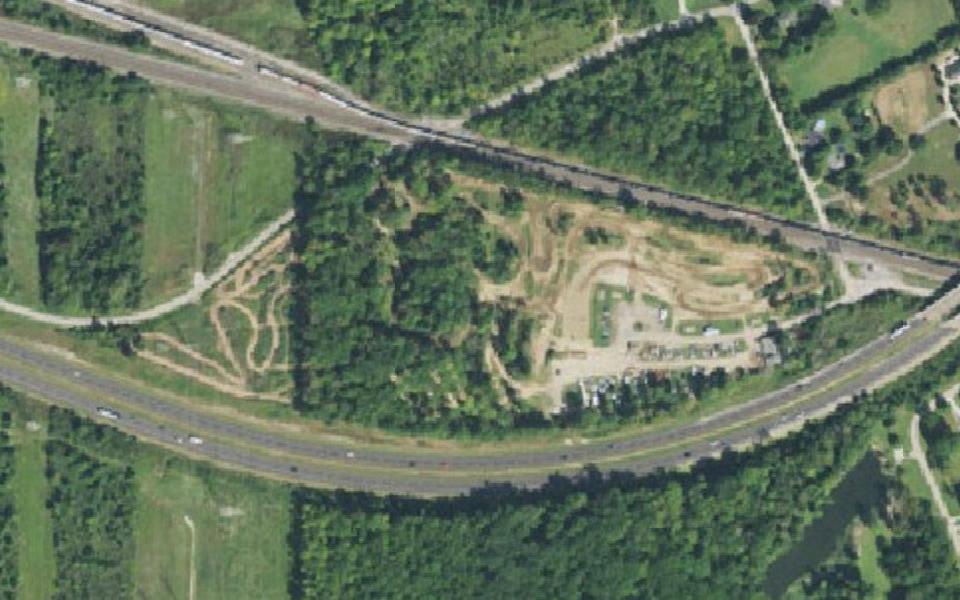 Amherst motocross track seen from above