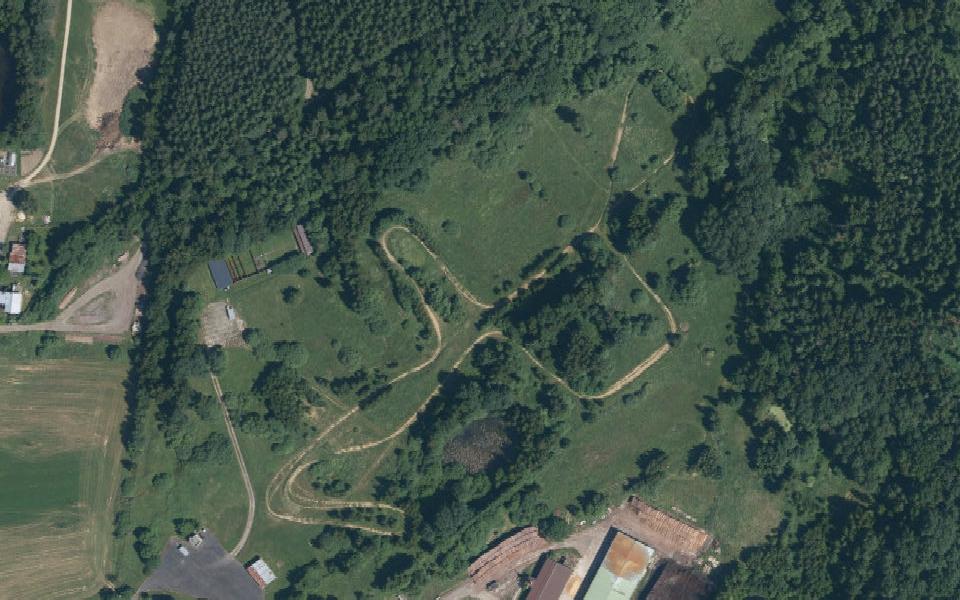 Terrain de motocross de Chodova Plana vu du ciel