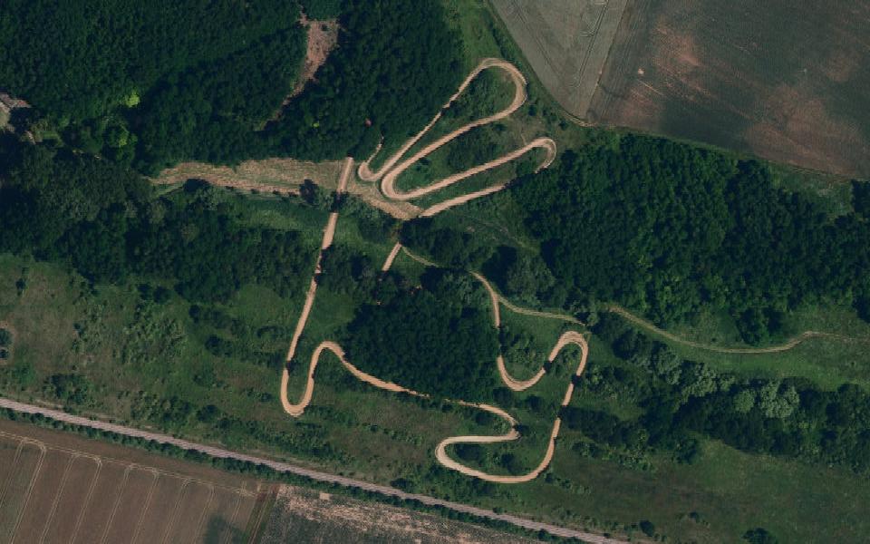 Terrain de motocross de Moravsky Krumlov vu du ciel