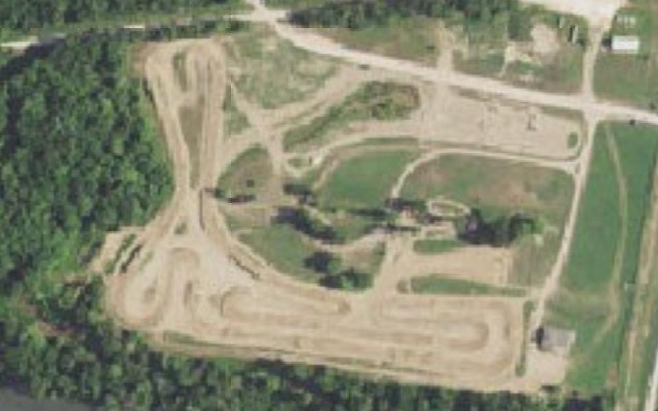 Terrain de motocross de Siloam Springs vu du ciel