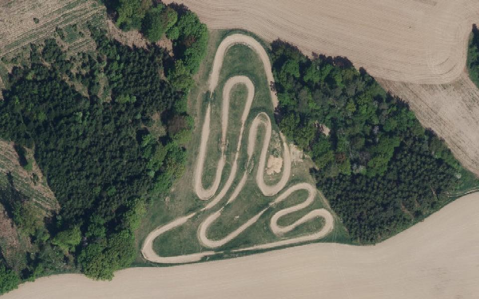 Prachovice motocross track seen from above