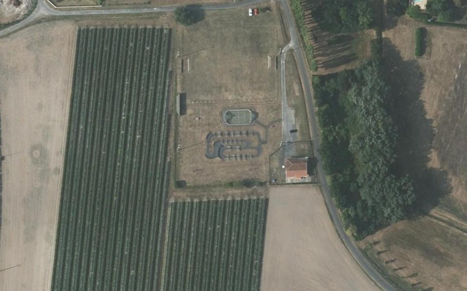 Salignac-sur-Charente motocross track seen from above