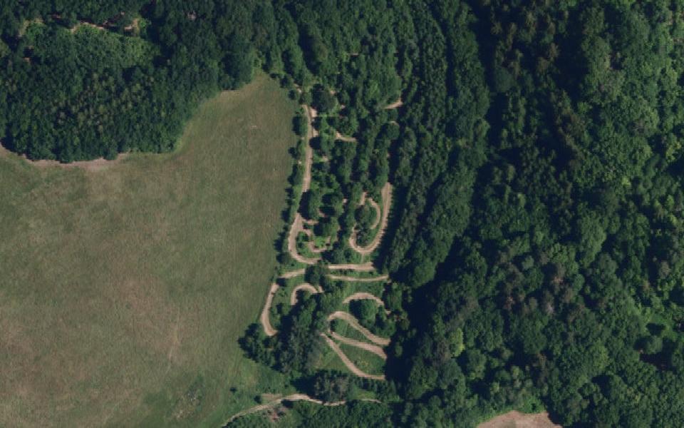 Veverska Bityska motocross track seen from above