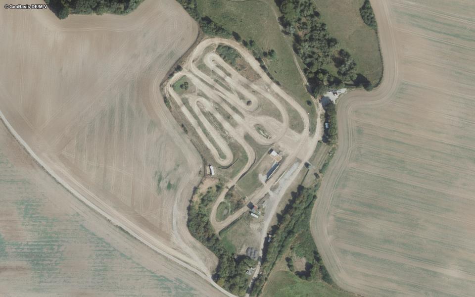 Enduro und Moto-Cross-Strecke des MC Rehna seen from above