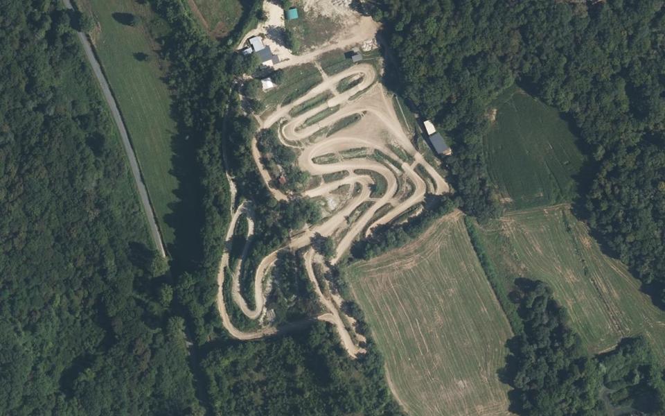 Marignieu motocross track seen from above