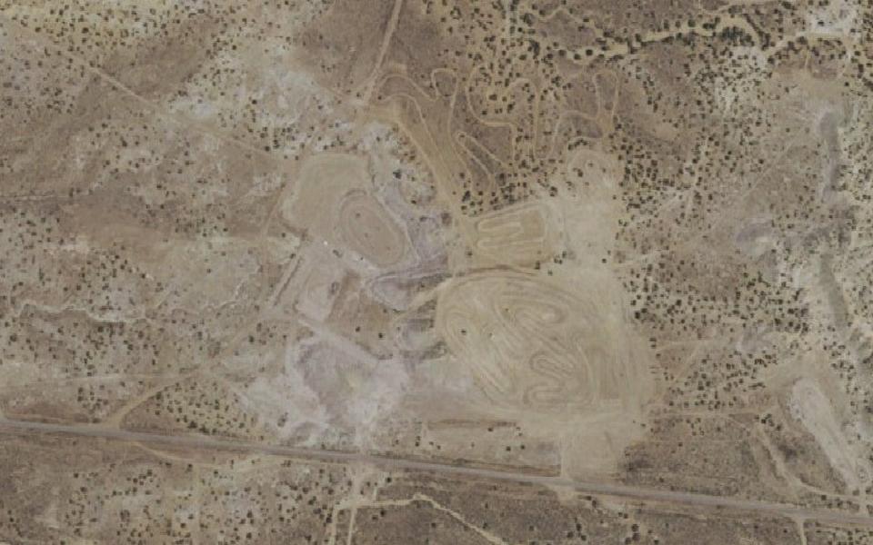 Aztec motocross track seen from above