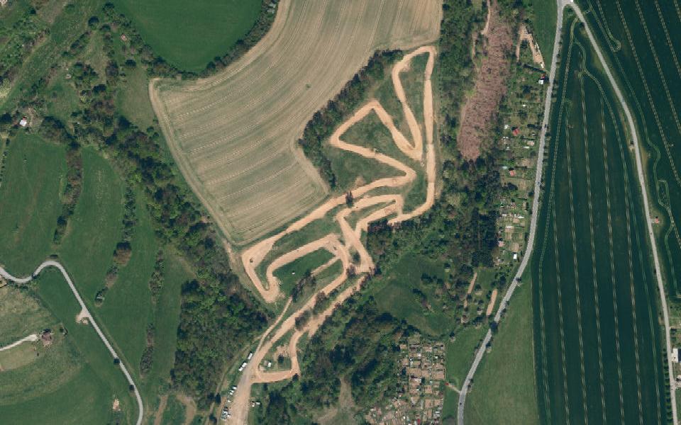 Ledec nad Sazavou motocross track seen from above
