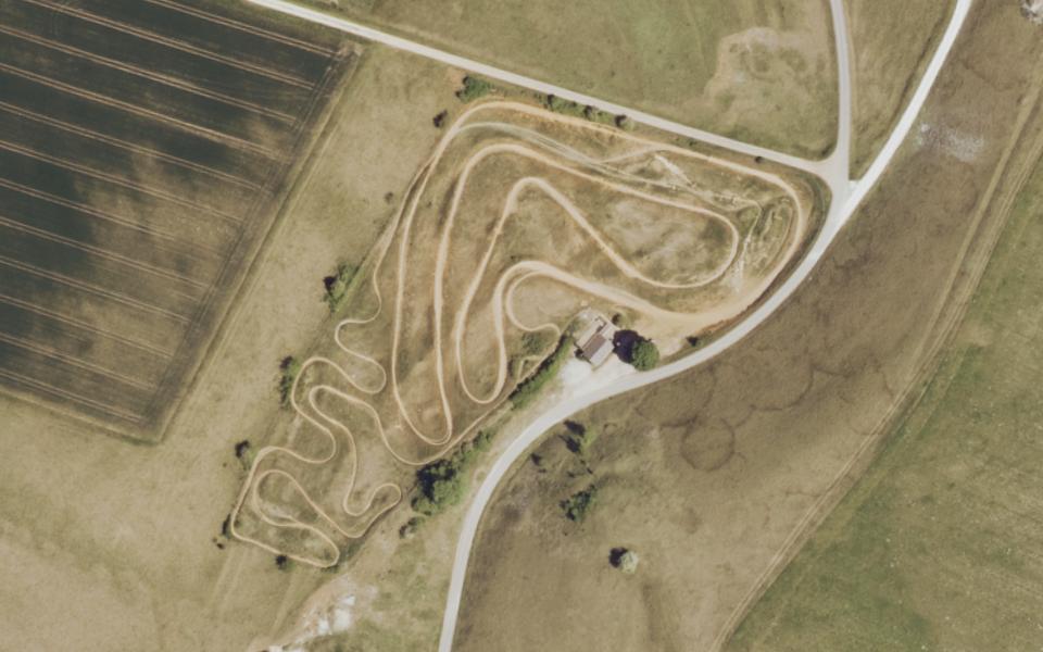 Motocross Übungsplatz Bechthal seen from above