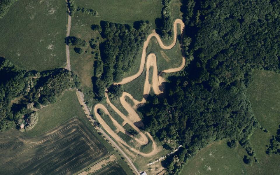 Motokrosová trať Žlutavská rokle seen from above