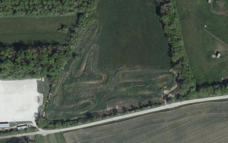 Blacy motocross track seen from above