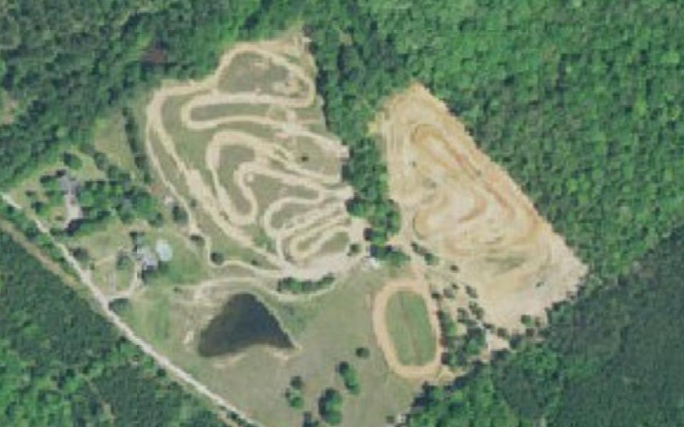 Saluda motocross track seen from above