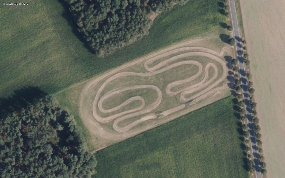Rastow motocross track seen from above