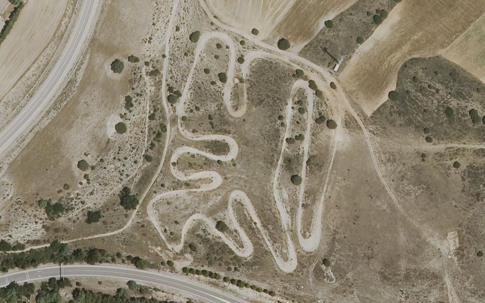 Terrain de motocross de Chillaron de Cuenca vu du ciel