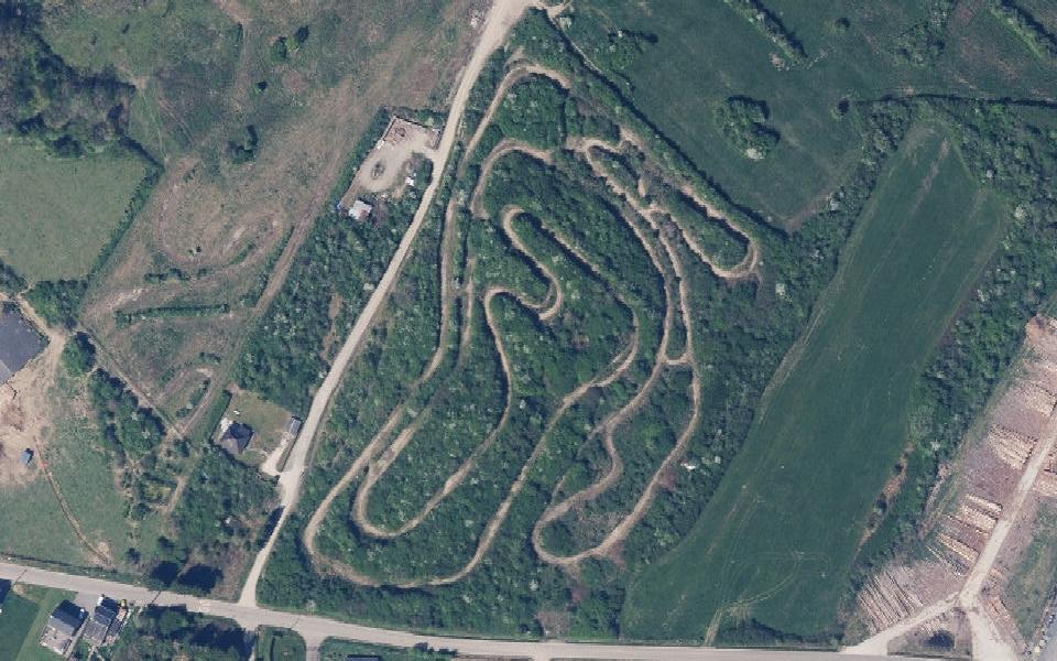 Hotton motocross track seen from above