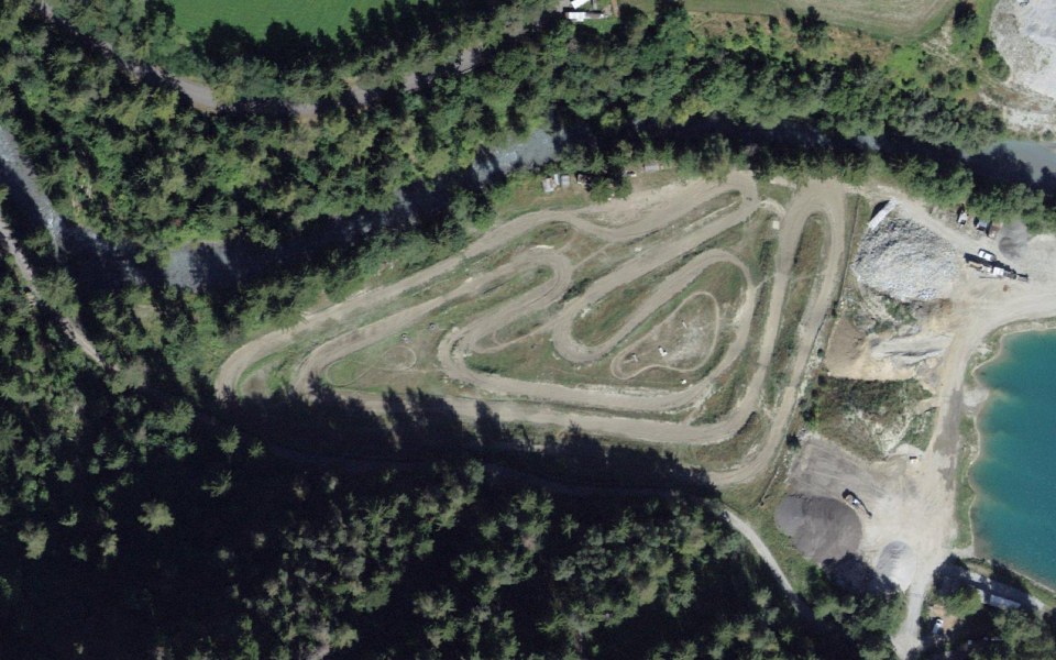 Bagnes motocross track seen from above