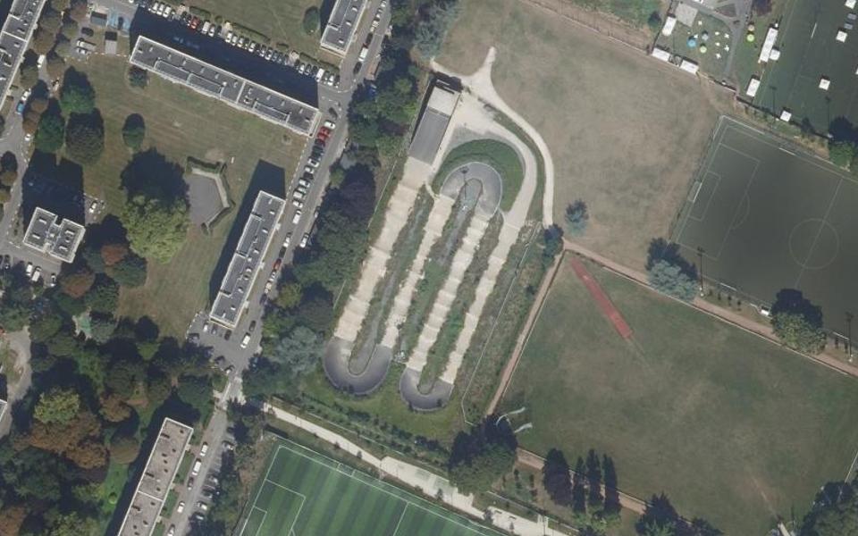 Bobigny motocross track seen from above